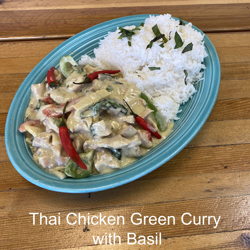 Thai chicken curry with basil